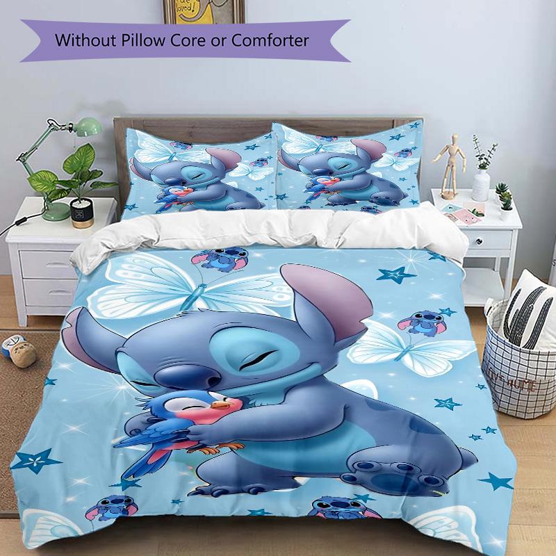Stitch Friends Fantasy Print 3Pcs Bedding Setduvet Cover With 2 Bedropillowcase Home Birthday Gift