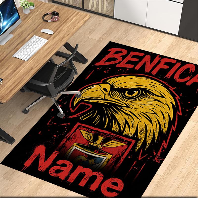 Custom Name Benfica Printed Carpet Rug For Office Chair Living Room Bedroom Kitchen Room Decor Gifts