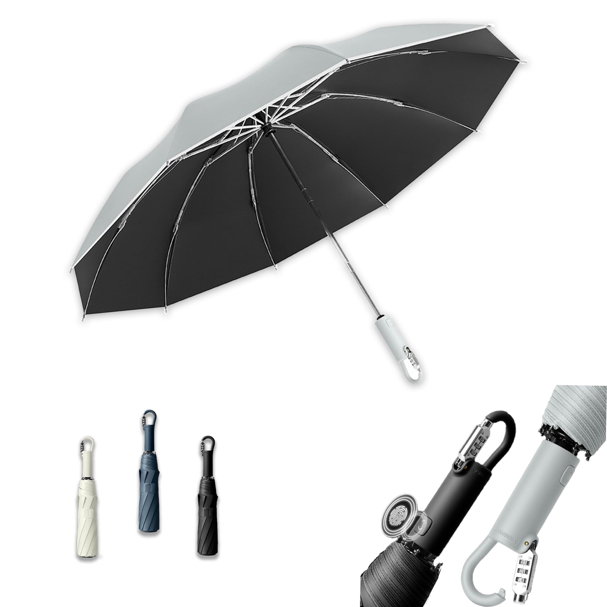 

Зонт-автомат складной Queen Flower с PIN-кодом 10 Подходит для дождя или сильной воды, УФ-излучения, Жара Идеально подходит для дождливой и тайфунной погоды Блокировка, Одно касание