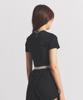 NEALIZE Logo Cropped Short Sleeve T-Shirt Black