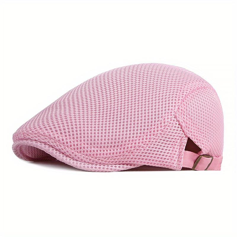 Vintage-Inspired Unisex Mesh Beret - Breathable & Adjustable - Sun-Protective Ivy Cap for Golf, Hunting & Driving - Stylish Summer Flat Hat