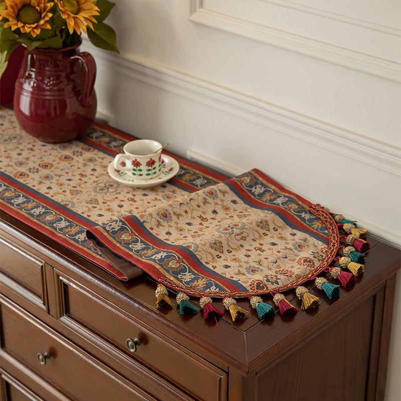American Retro Tassel Table Runner for TV Cabinets and Tea Tables