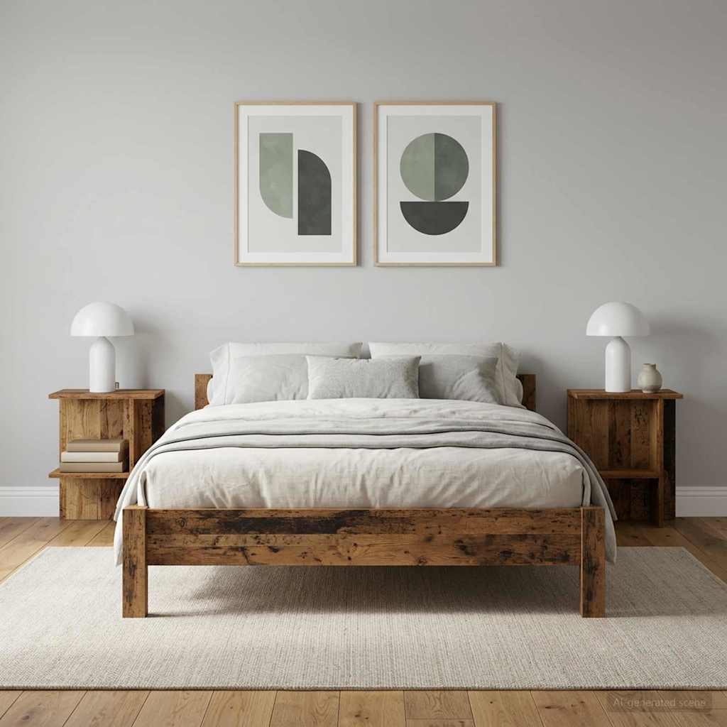 Coffee Table Set of 2 Reclaimed Wood Look 40 x 30 x 49 cm Engineered Wood