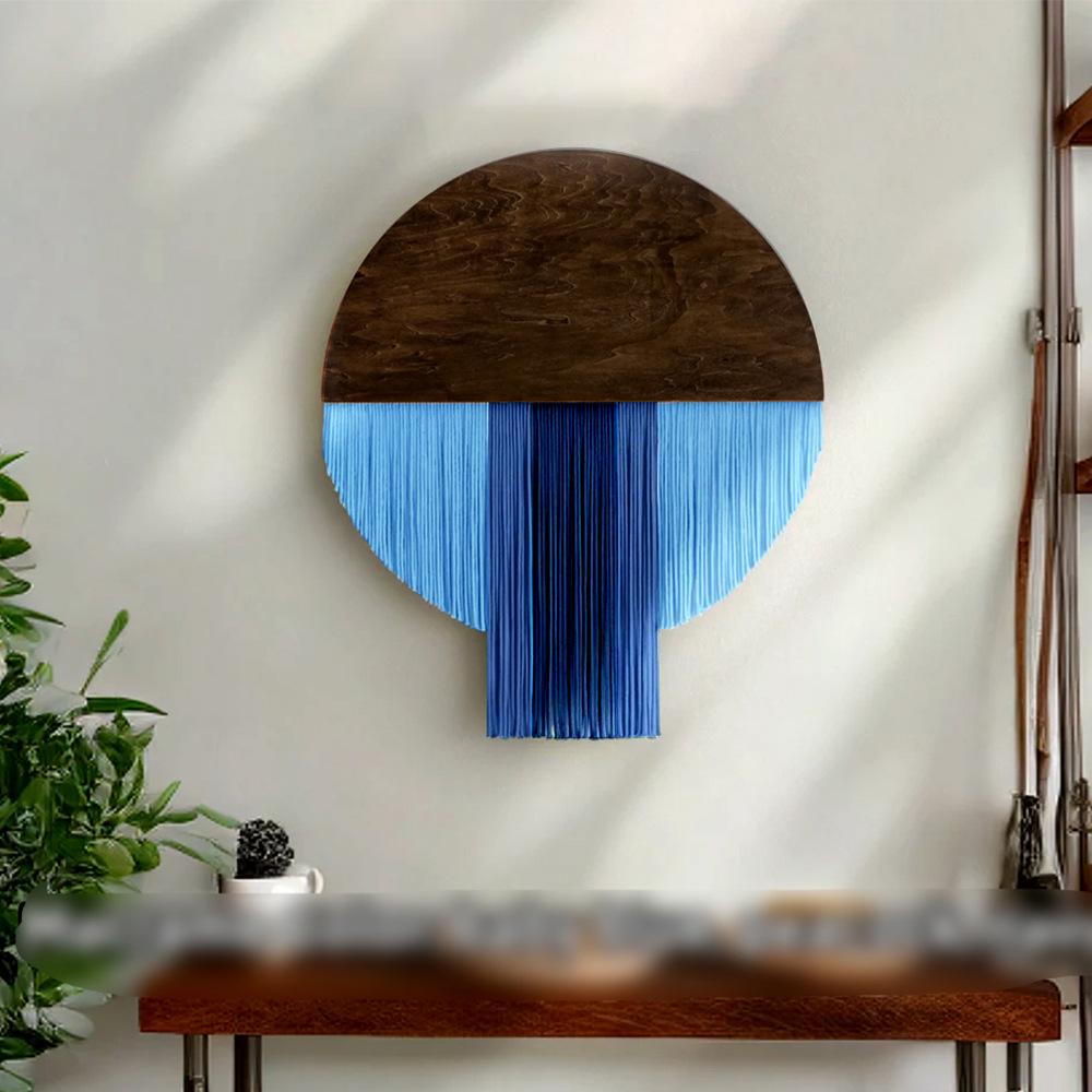Handmade Round Retro Woven Wall Tapestry: Artful Decor for Living Room or Entrance