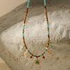 Bohemian retro mango pendant Tianhe stone handmade beaded necklace high-end natural stone collarbone chain women