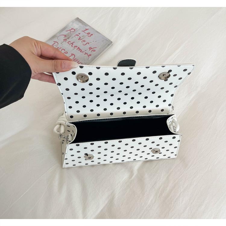 2026 Henggeng Polka Dot Stylish Women's Handbag: Chic, Small, Square, Relaxed Feel, Shoulder & Handheld Bag