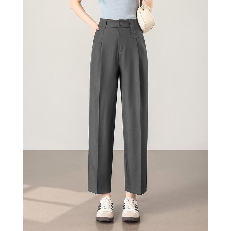 TERRE BLEUE Women's Casual Wide-Leg Straight Suit Pants