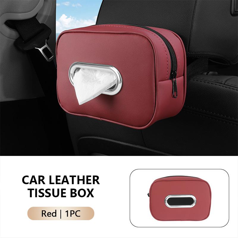 SEAMETAL Car Tissue Box Leather Sun Visor Tissue Holder Auto Interior Paper Napkin Organizer Decoration Car Accessories