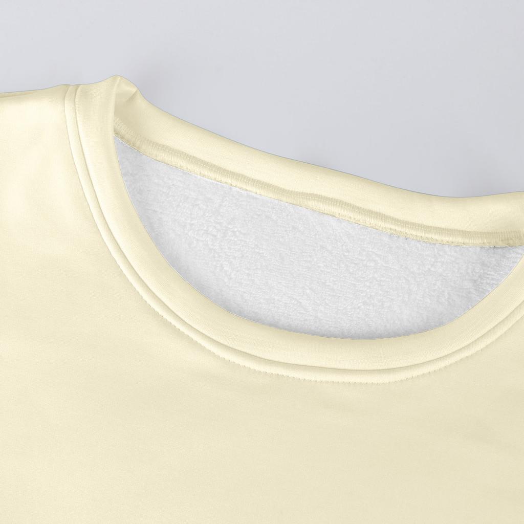 Dame Casual Mote Rundhals Genser Vinter Ensfarget Plysj Genser