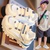 Summer Kids White Shoes Mesh Breathable Sneakers Fashion Dad Shoes Boys Running Single Mesh Shoes
