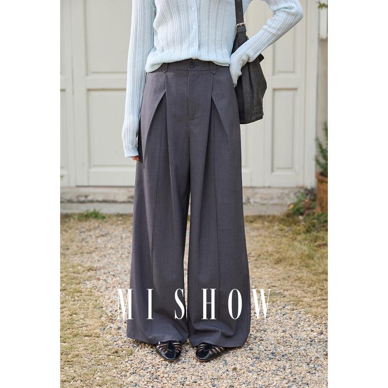 Women s High-Waist Draped Wide-Leg Pleated Suit Pants M