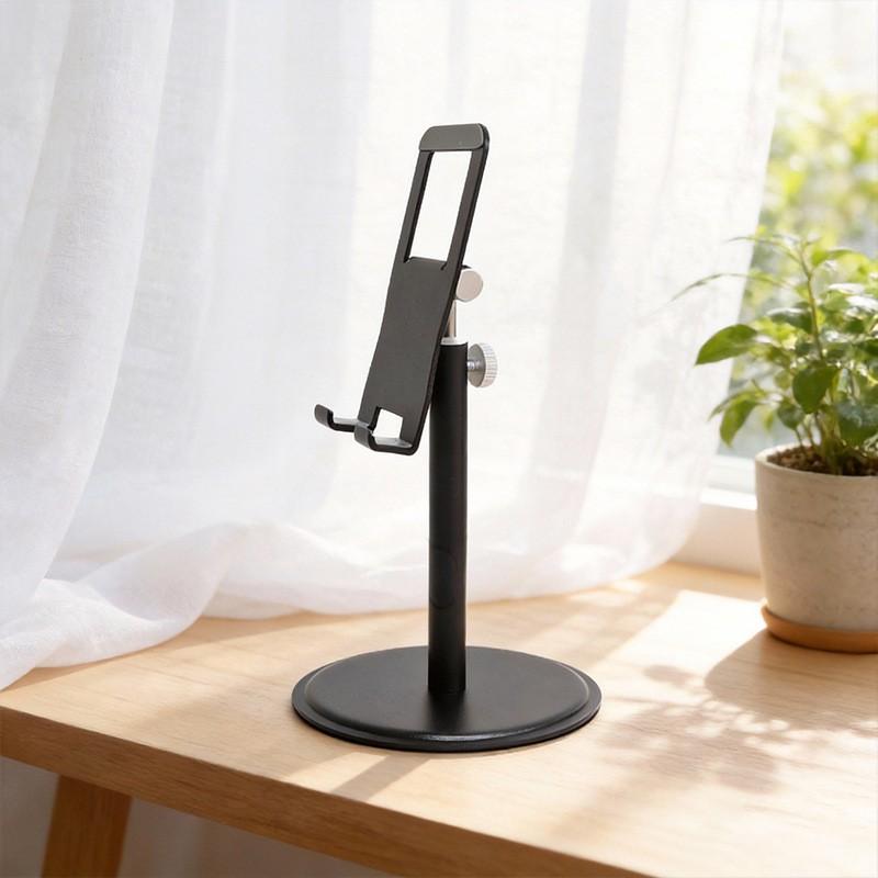 Aluminum Desktop Phone Stand Adjustable Height 360 Rotation Smartphone Tablet Universal Desk Mount