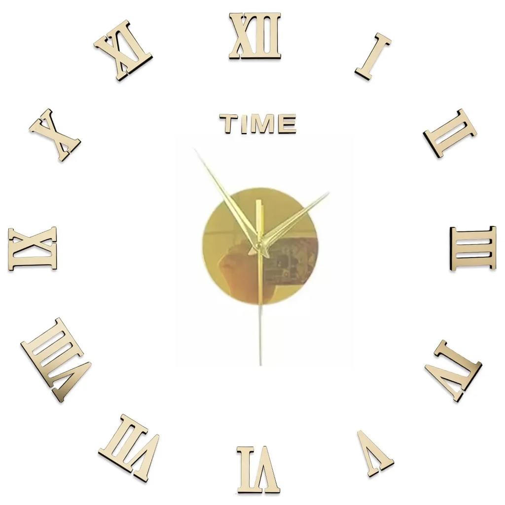 Large acrylic three-dimensional Roman digital wall clock living room bedroom wall clock