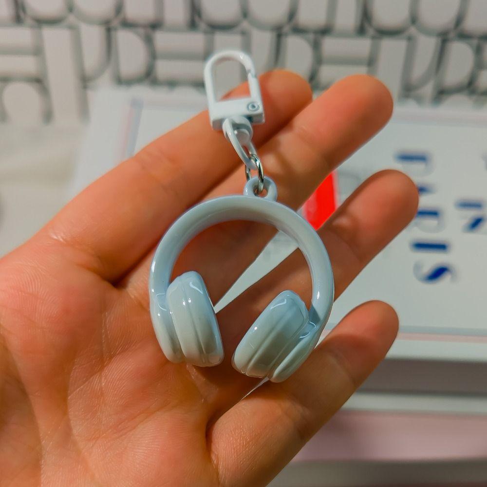 5Pcs Funny Headset Shape Keychain Colorful Car Key Ring Mini Earphone Shape Pendant  Bag Decoration