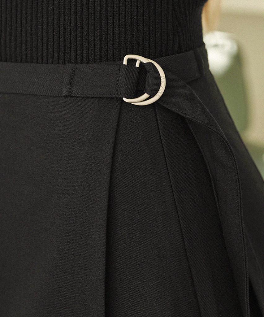 MICANE Ridge Wrap Skirt Layered Slacks