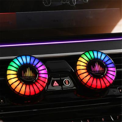 AUSTYLCO LED pásek do auta Ambient Mini Ovládání aplikací pro smartphone Sada světel do interiéru klimatizace, Velikost, Měnící barvu podle zvuku, Napájení z USB, Ovládání,