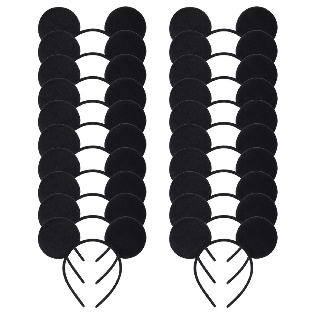 Mouse Ears Solid Bow Ears Headband for Birthday Party Supplies and Mouse Themed Costume Cosplay Decoration