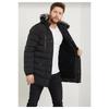 Men's Slim Fit Puffer Hooded Fur Coat Green
