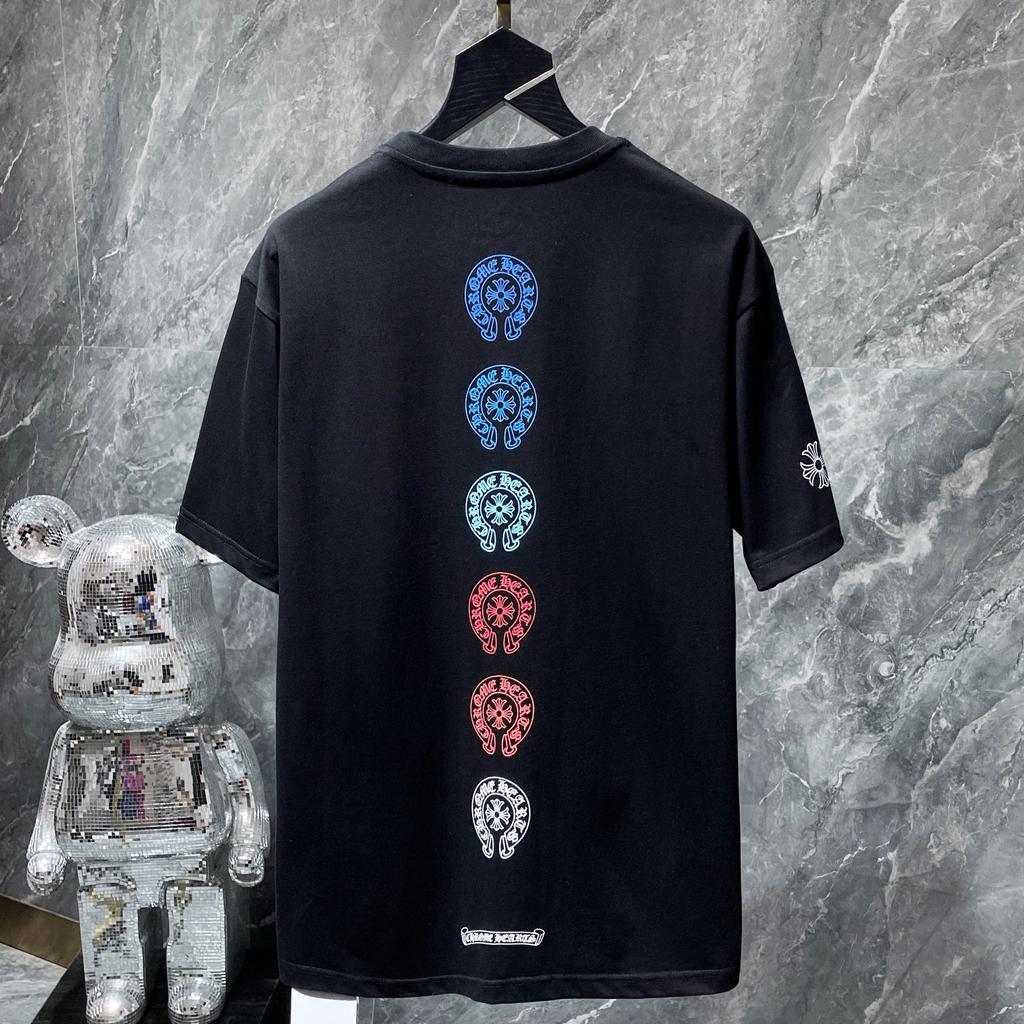 8555 CHROME HEARTS 2025 Sommer Neue Hochwertige Baumwolle Rundhals Lose Große Größe männer und frauen T-shirt Paar t-shirt