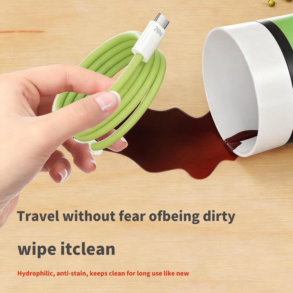 240W Silicone Magnetic Fast Charging Cable for Apple, Android, Tablets & Laptops