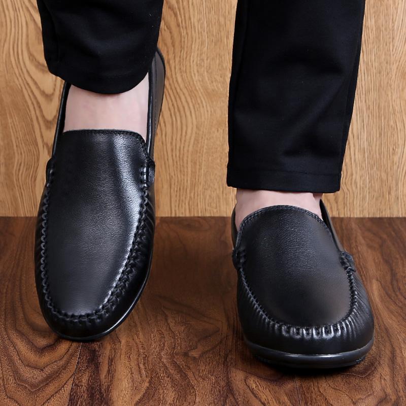Fashion Soft Luxury Brand Flats Leather Men's All-match Loafers Slip-On Comfortable Walking Shoes Classic Business Casual Shoes for Men