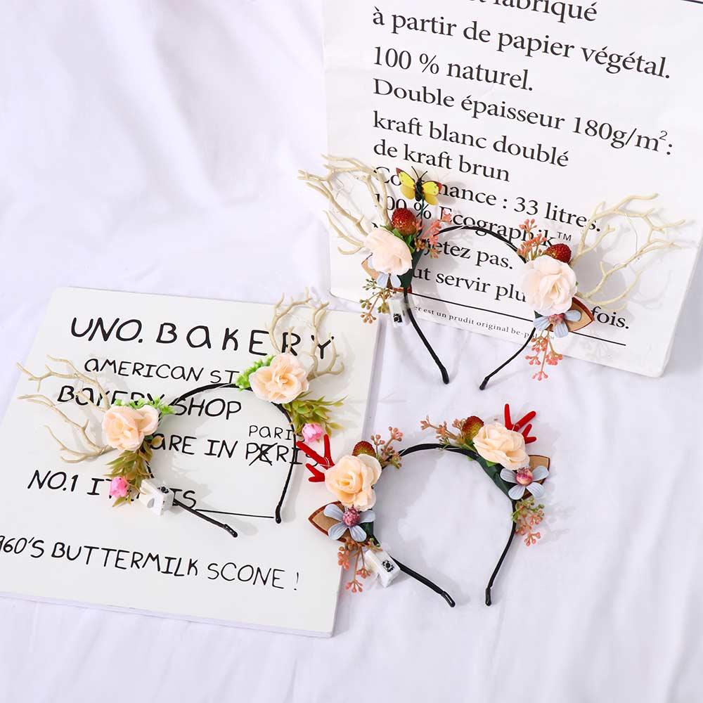 Haarschmuck im koreanischen Stil Foto-Requisiten Weihnachts-Haarreif Elchohren Stirnband Leuchtendes Stirnband Feen-Hirschohr Damen-Haarschmuck