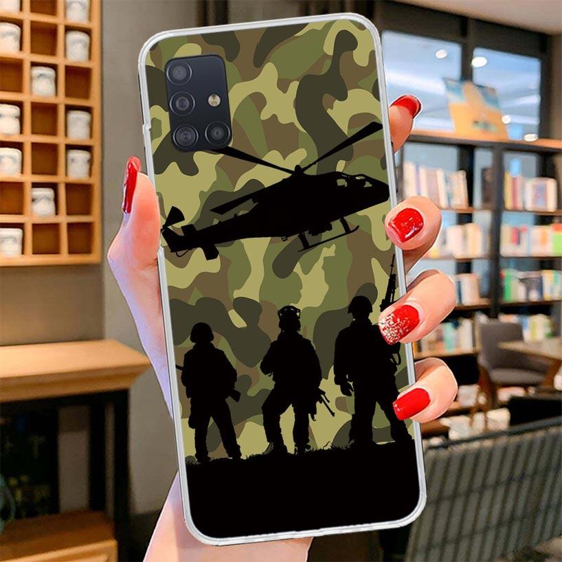 Camouflage Military Cover Phone Case For Samsung Galaxy A12 A22 A32 A52 A72 A02S Phone Case Note 20 Ultra 10 S10 Plus A51 A71 A5
