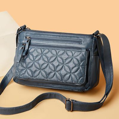Damen PU Schulter Umhängetasche Muttertasche Kleine quadratische Tasche