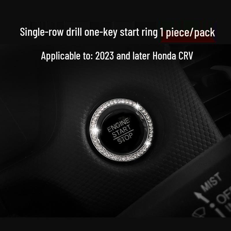 Diamond Steering Wheel & AC Vent Knob Rings for Honda 23rd Gen CRV & Haoying Interior.