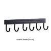 Wall Mounted Key Holder Household Indoor Towel Keys Hat Fixed Hanger Kitchen Bathroom Aluminum Multi-hook Hanging Rack