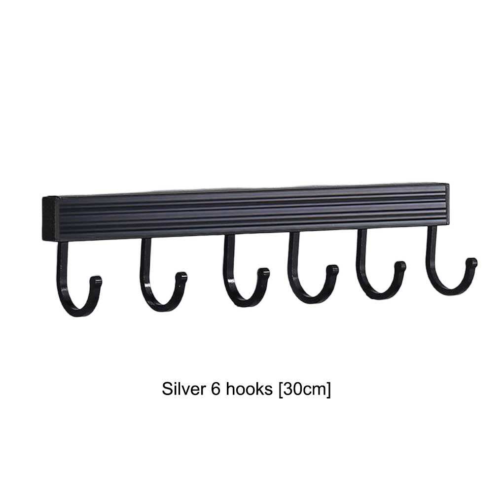 Wall Mounted Key Holder Household Indoor Towel Keys Hat Fixed Hanger Kitchen Bathroom Aluminum Multi-hook Hanging Rack