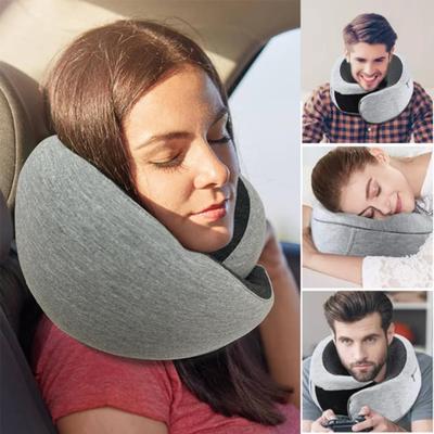 Memory Foam Travel Neck Pillow, Ergonomic U-Shaped Neck Support Cushion for Airplane, Car & Office