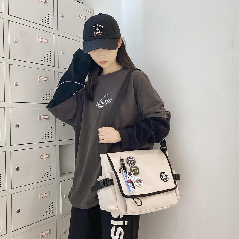 Trendige Nylon-Crossbody-Tasche für Herren, große Kapazität, japanischer Stil, Messenger Bag, lässige Schultertasche im Harajuku-Stil, Sac Bags