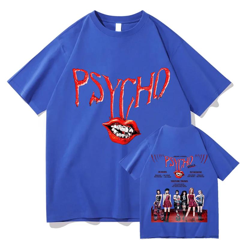 BABYMONSTER PSYCHO T-shirt 100% Coton T-shirt Graphique Hauts Tendance T-shirts Manches Courtes Col Rond Unisexe Confort Vêtements Doux