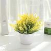 GALPADA Artificial Lavender Plants, Potted Plants, Set of 2 (Purple & Yellow), Fake Greenery, Bonsai Style, PVC, Fade-Resistant, Never Wilts, Desktop