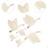 6x Wooden Bird Wall Art Folk Hanging Handcrafted Modern Ornament Flying for