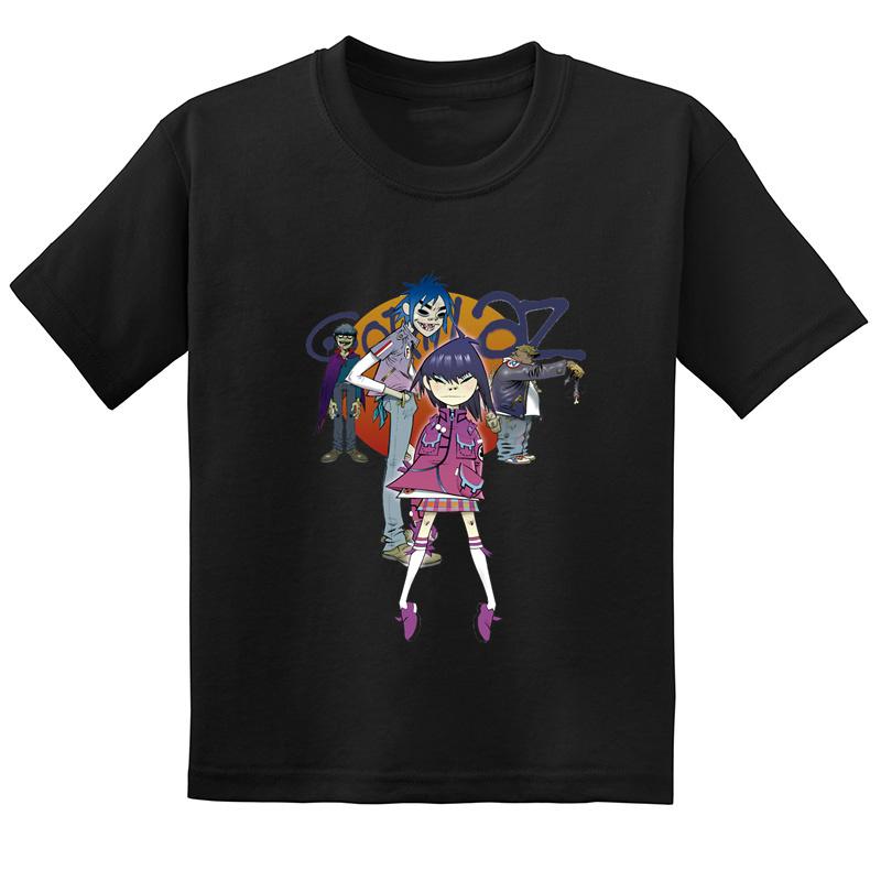 Hot-selling Gorillaz Rock Band Printed Summer Fashionable Pure   Short-sleeved T-shirt for Boys and Girls