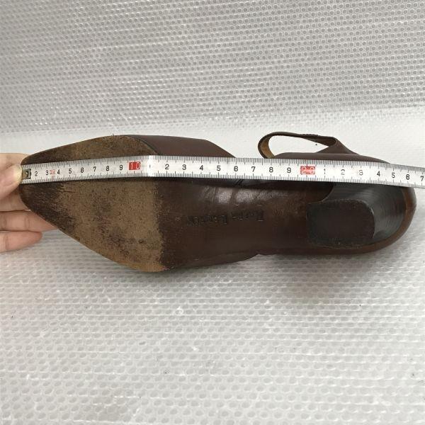 RALPH LAUREN leather ankle strap sandals high heels brown 22.5-23.5(USED)