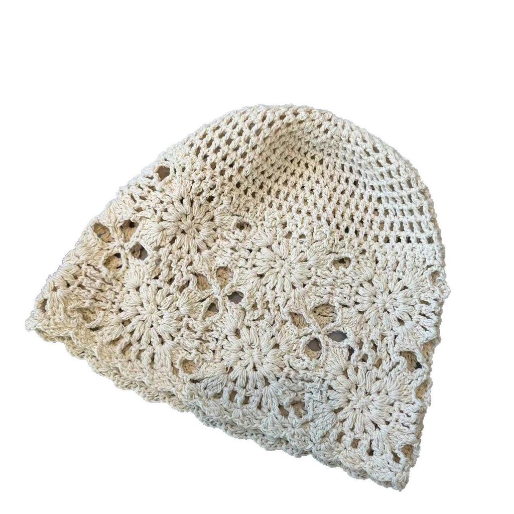 Exquisite Headscarf, Hat, Female, Hollowed Out, Spring and Summer, Thin Design, Artistic, Small Face, Woven Hat, Pile Hat