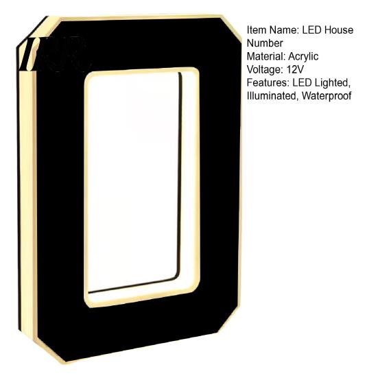 Illuminated House Numbers LED Number Waterproof Acrylic Home Address Night Visible Sign Modern Lighted for Outside Yard Shop Soft Glow Lights