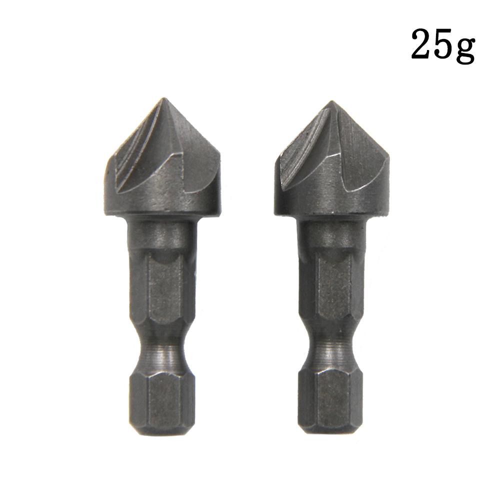 Small Hexagonal Handle Five Edge Chamfering Tool Chamfering Cutter Woodworking Hole Opener Spot Facer Reaming Tool Drill Bit