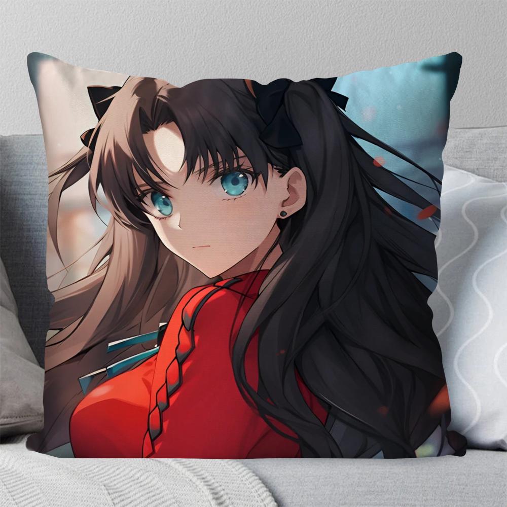 1Pc Tohsaka Rin Japanese Adventure Game Fate Pillow Case Square Pillow Bedroom Sofa Leisurecar Living Room Home Decoration 40X40
