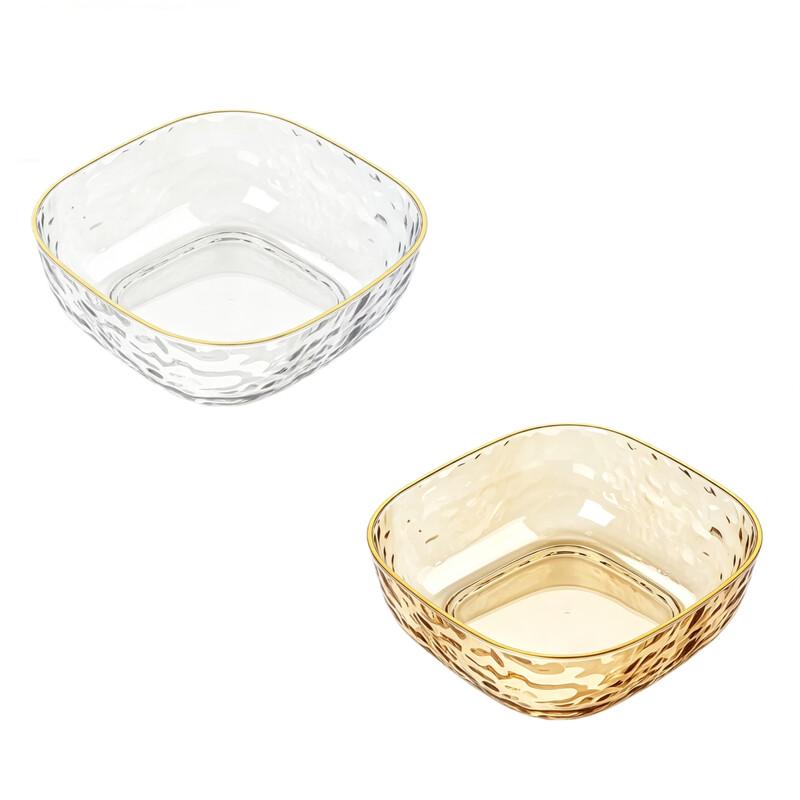 BAILOCK Light Luxury Gold-Rimmed Square Fruit Plate