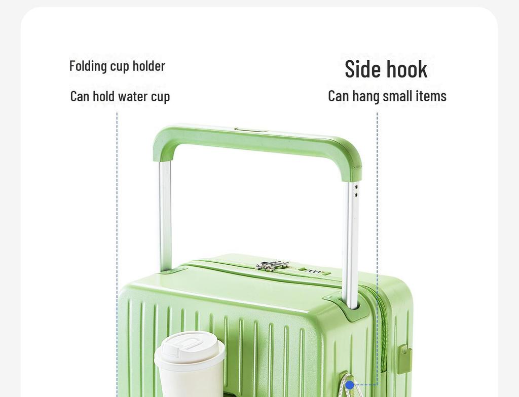Free Shipping: 20-inch & 24-inch Front-Opening Multifunctional Trolley Suitcases with Wide Handles