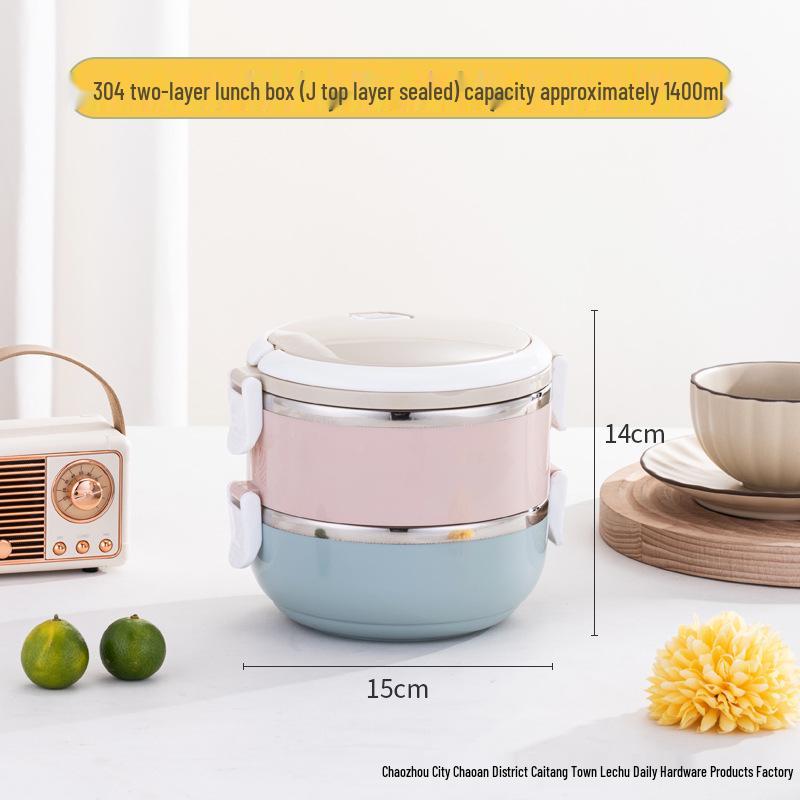 Runde Mehrschichtige Bento-Box: Luftdichte, isolierte und unterteilte Lunchbox - Perfektes praktisches Geschenk