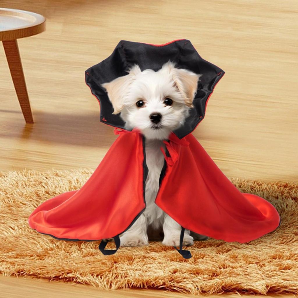 Flowing Pet Costume Cape Adjustable Hooded Funny for Seasonal Photos