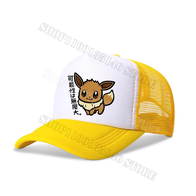 Pokemons Baseball Cap Anime Cartoon Printed Sunshade Peaked Caps Kids Adult Summer Breathable Sunhat Cute Boys Girls Mesh Hats