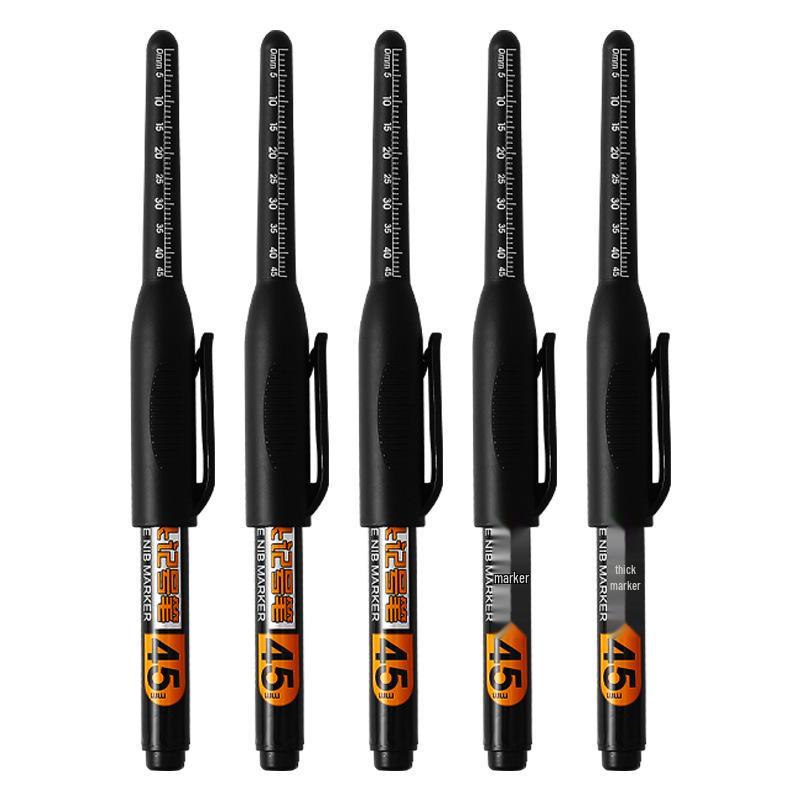 Refillable Waterproof Long-Tip 30MM Woodworking Marker Pen with Deep-Hole Non-Fading Ink