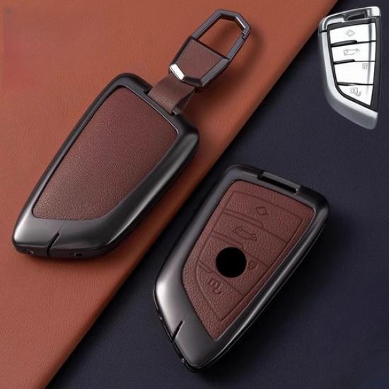Zinc Alloy Leather Car Key Fob Case Cover For BMW 2 3 5 6 7 X4 X5 X7 M5 X1 X2 X3