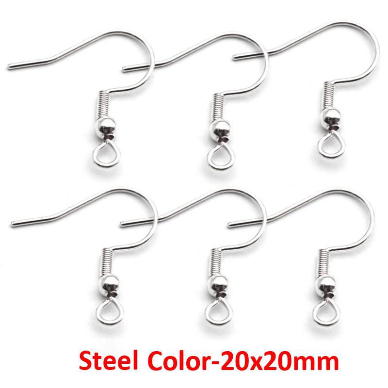 10pcs 50pcs 100pcs Stainless Steel Earrings Colorful Beads Hook Earwire Hooks for DIY Jewelry Making Dangle Components Wholesale